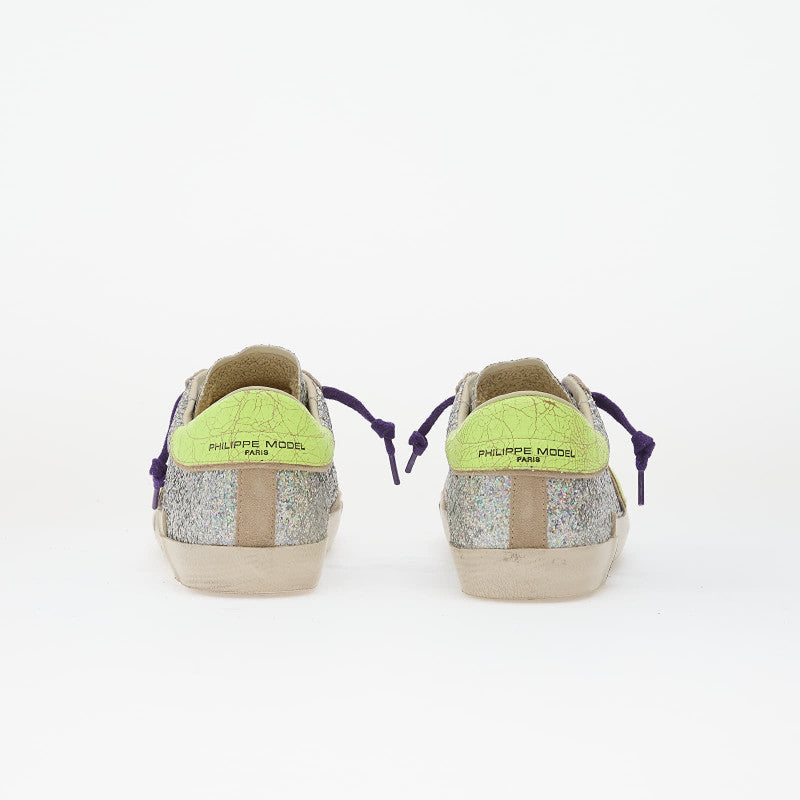 Philippe Model Prsx Low Woman Glitter/ Argent