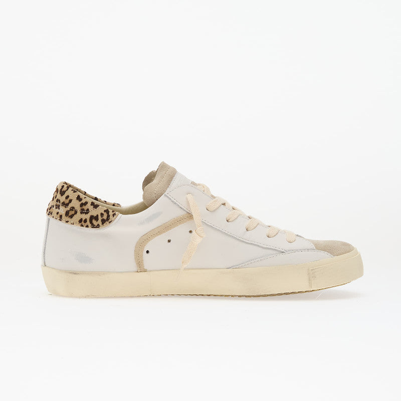 Philippe Model Prsx Low Woman Veau Leo/ Blanc Mud