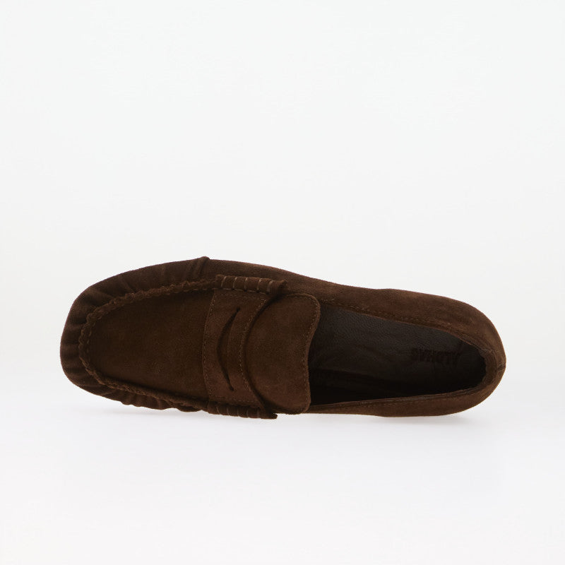 Alohas Aven Suede Brown Leather Loafers Chocolate Brown