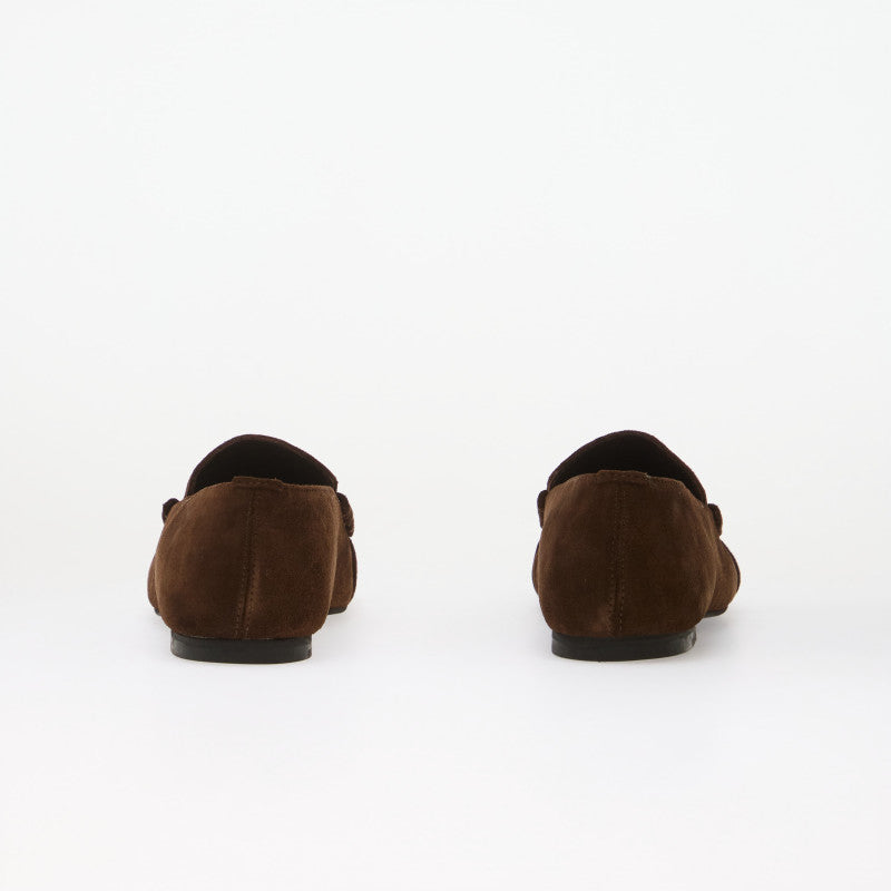 Alohas Aven Suede Brown Leather Loafers Chocolate Brown