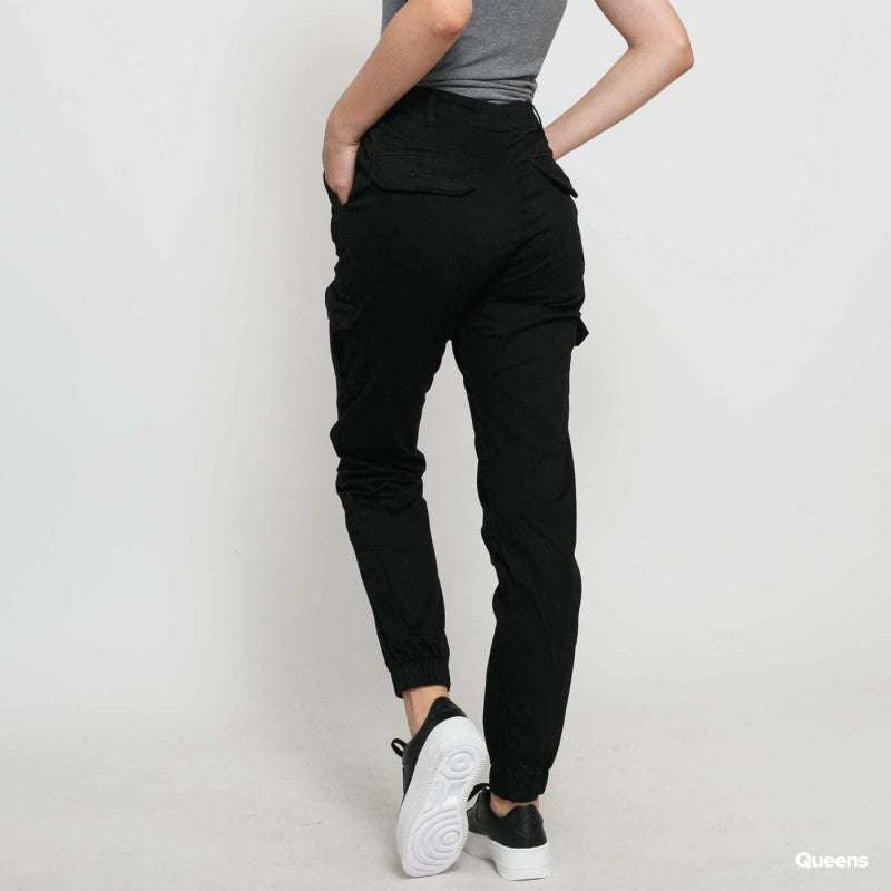 Urban Classics Ladies High Waist Cargo Pants Black