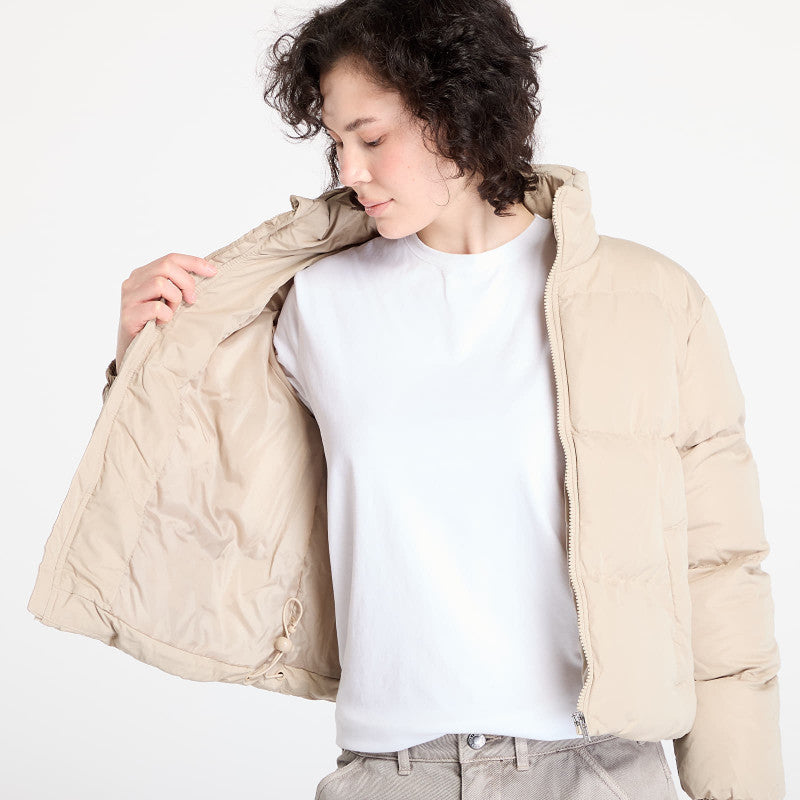 Urban Classics Ladies Short Peached Puffer Jacket Wet Sand