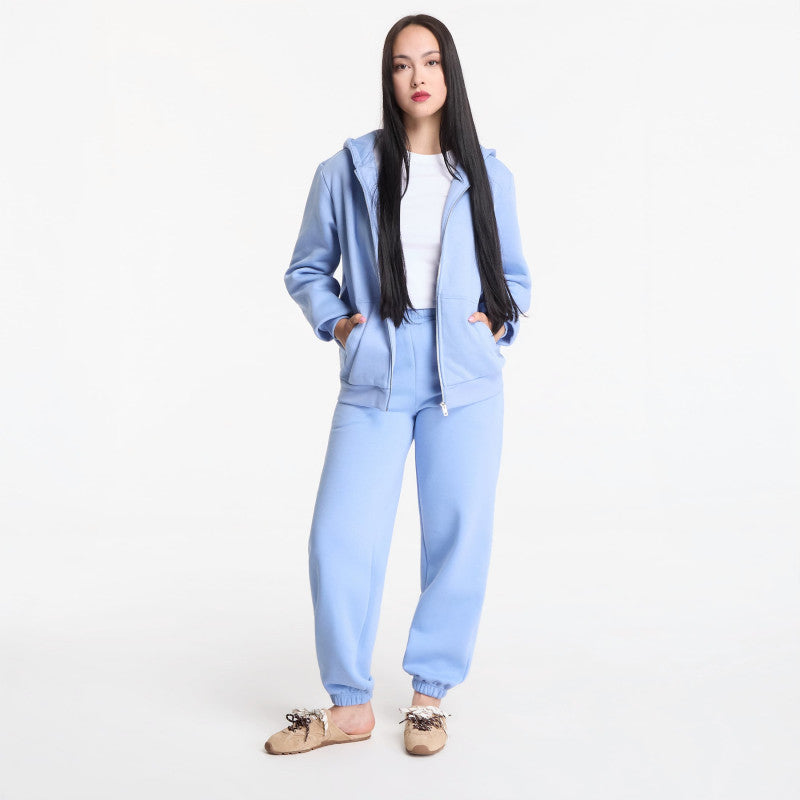 Urban Classics Fluffy Zip Hoody Powder Blue