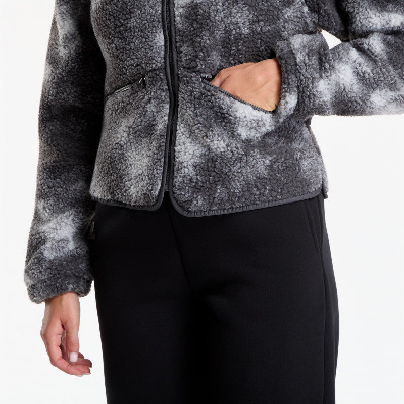 Urban Classics Printed Sherpa Jacket Grey Tie Dye