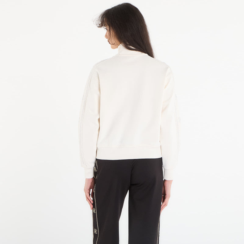 GUESS Octavia High Neck Full-Zip Sweat White Glam