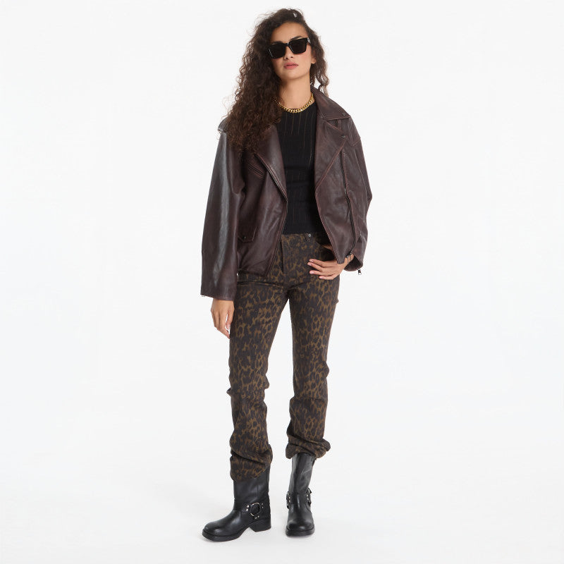 AllSaints Samina Biker Oxblood Red