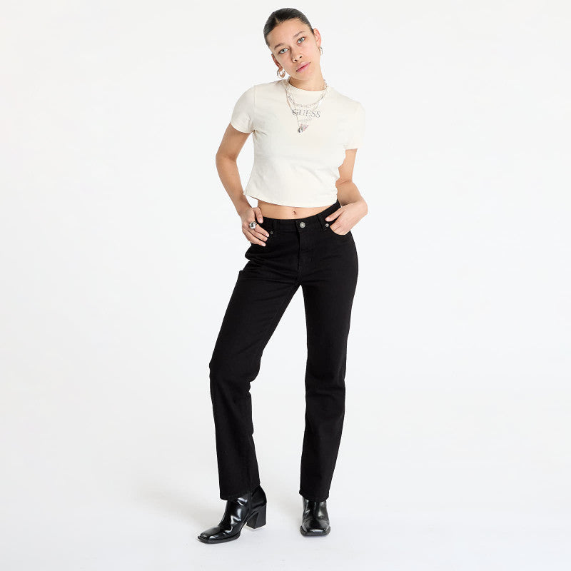 Guess JEANS G08 Women's Mid-Rise Straight Jeans Black Overdye