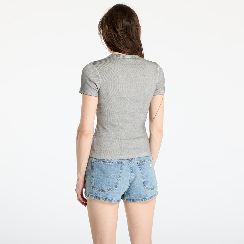 GUESS Originals Eco Ribbed Spray Top Jet Black Multi