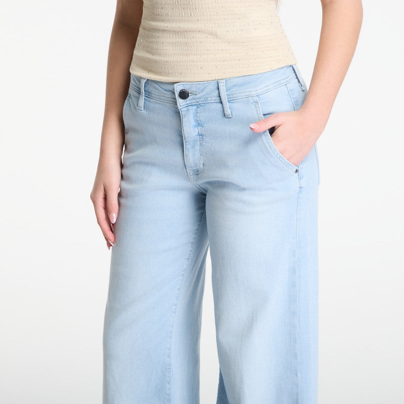 Jeansy GUESS Zoya Wide Leg Crop Jeans Colonial Light