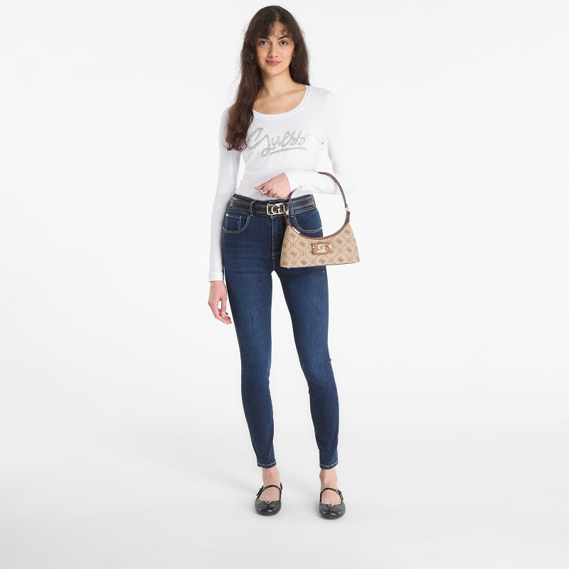 Guess Jeans Ls Cn Guess Script Tee Pure White